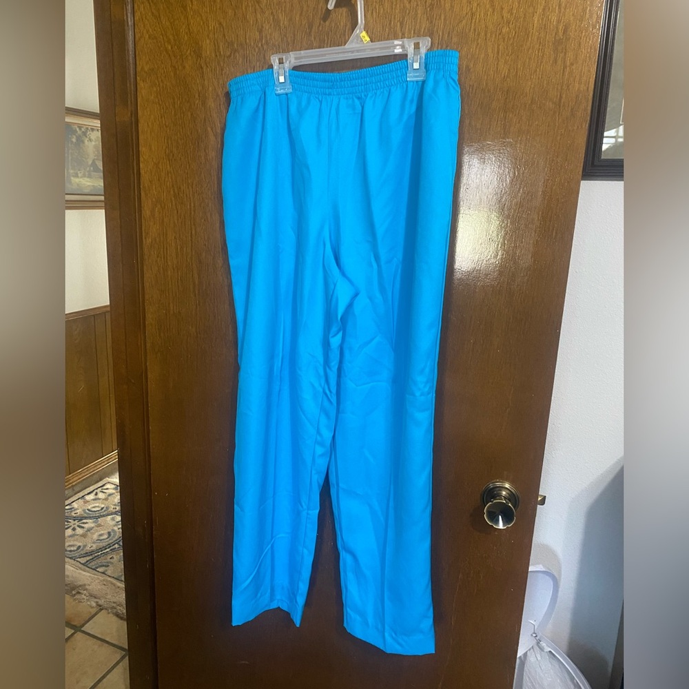 Alfred Dunner Turquoise Pants Size 14 Short.  27” inseam
